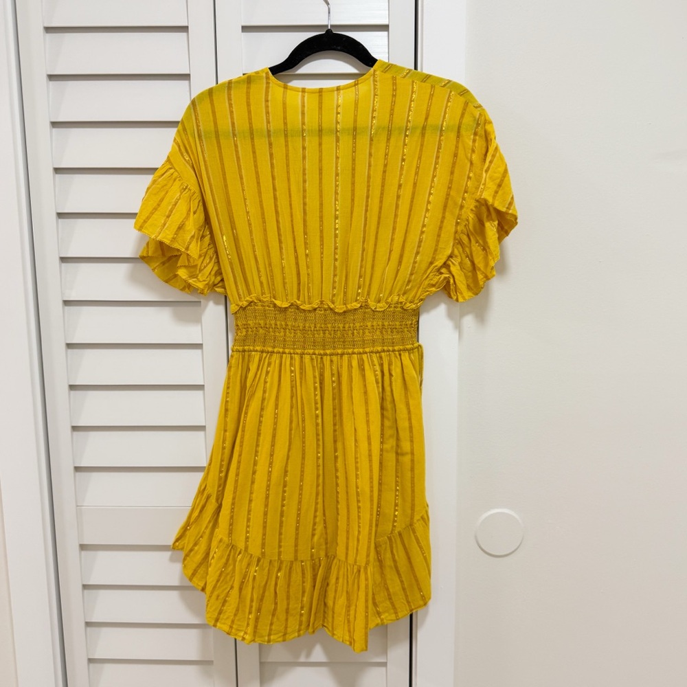 SAYLOR Adrienne Dress | Yellow Ruffle Smocked Mini - Picture 6 of 7